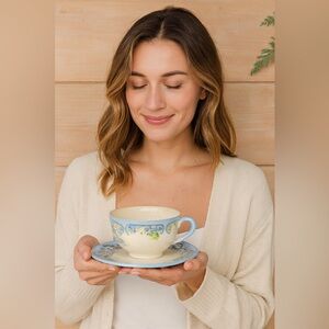 Cup and Saucer with Forget-Me-Not Flowers, by Seltmann Weiden K, Bavaria